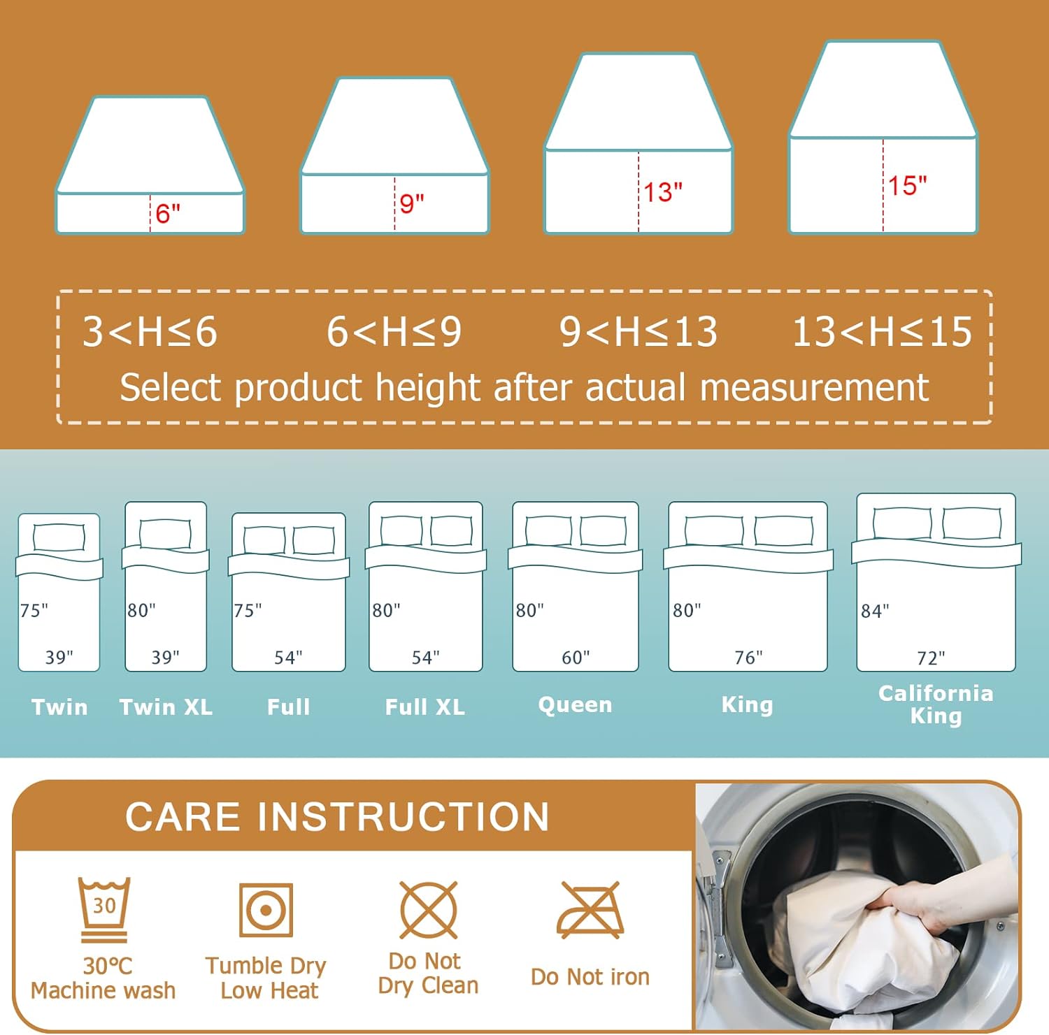 Bedecor Zippered Mattress Protector Cover Fully Encased Liquid Proof Urine Pee Protection Breathable Smooth Incontinence Pet Baby Potty Training Fits up to 9"-Queen - Image 5